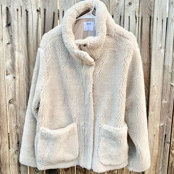 Oversized Mocha Latte Old Navy Sherpa Jacket size XL - Picture 5 of 6
